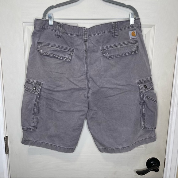 Carhartt Men’s Relaxed Fit Gray Cargo Shorts Sz 38 - Picture 6 of 8